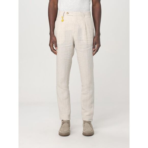 Manuel Ritz Pants Men Yellow Cream